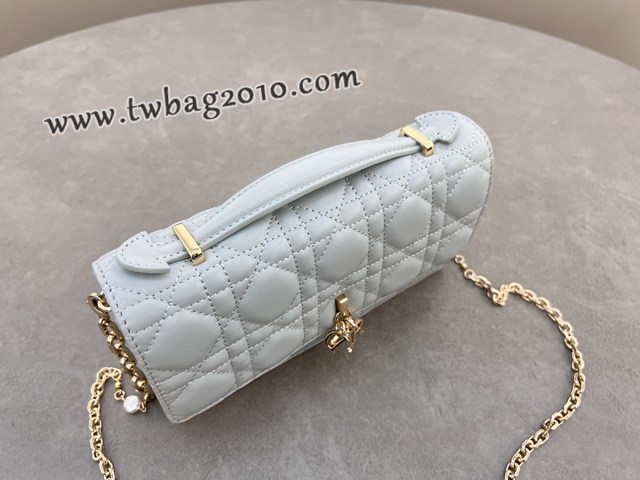 Dior专柜新款迪奥顶级原单lady珍珠羊皮手提包藤格纹链条斜挎包 djfk1011